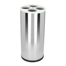 LIXEIRA DE COPOS DE ÁGUA EM AÇO INOX C/TAMPA PLÁSTICA JSN