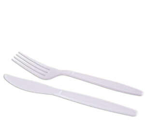 GARFO E FACA DESCARTÁVEIS PARA REFEIÇÃO